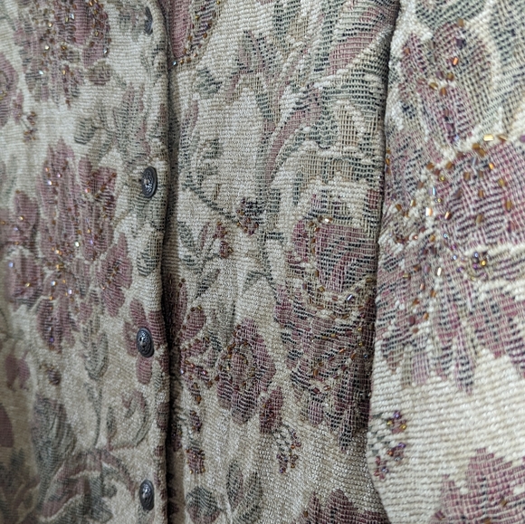Vintage Alfred Dunner floral beaded tapestry jacket - Picture 6 of 10